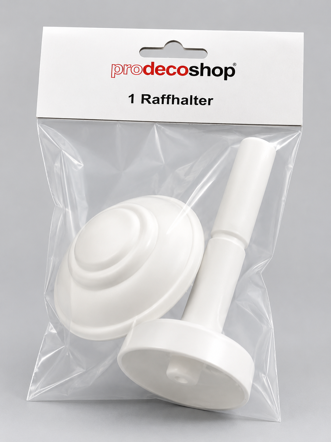 Prodecoshop Raffhalter Weiß Vorhanghalter Gardinenhalter Raffknopf Wandhalter A4