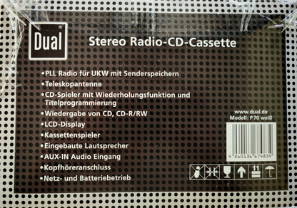 Dual P70 Kassettenradio CD Player UKW Boombox Stereo tragbar schwarz A09