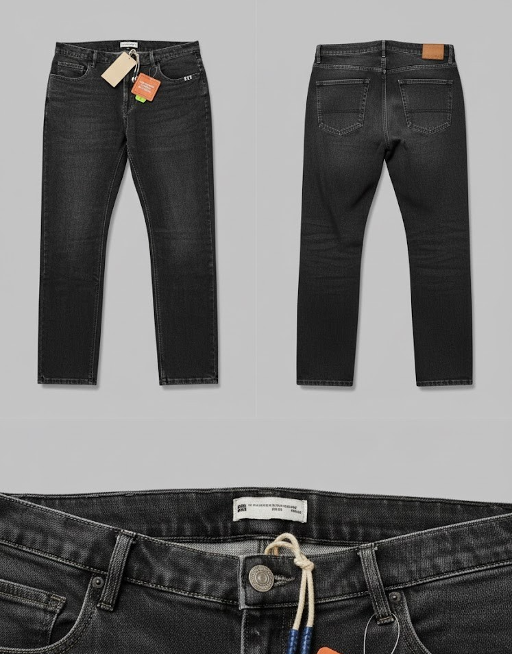 STRANDFEIN Menswear Herren Jeans Gr. 48 Schwarz lange Form Stretch Denim D2