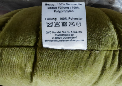 ANNI FOR FRIENDS Dekokissen Rund Grün 40 cm Baumwolle Ziernähte Zierkissen HA25
