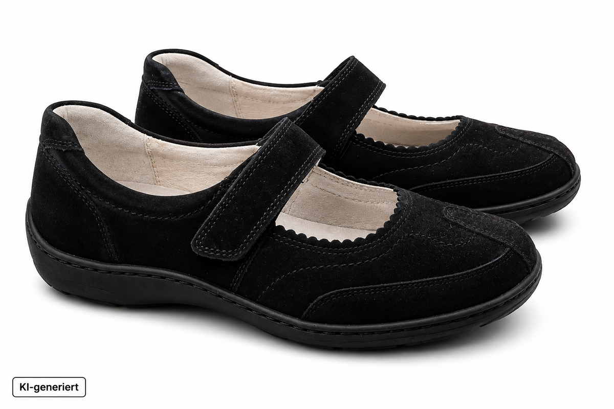 Waldläufer Pro Aktiv Damen Schuhe Gr. 36 Schwarz Klett Halbschuhe Weite H