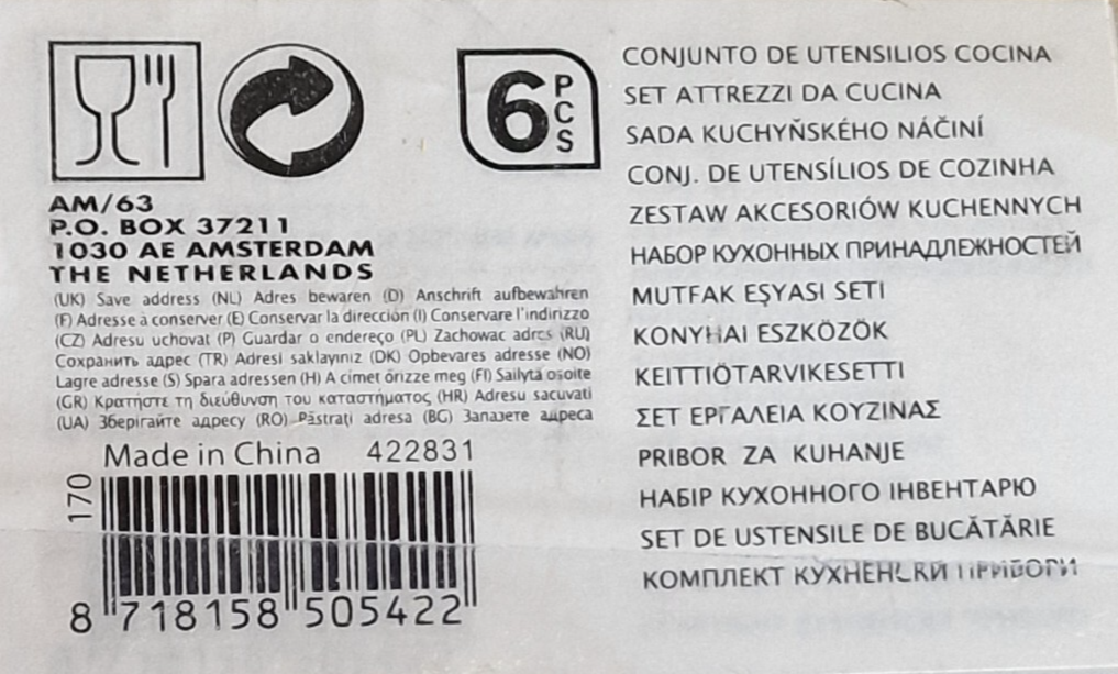 EH Excellent Houseware, 6-Teilliges Küchenzubehör-Set