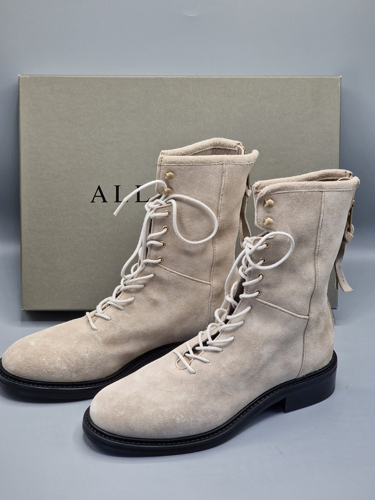 Allsaints, Misty - Anle Boot - Cow Sued, Damen, Taupe, Größe 38