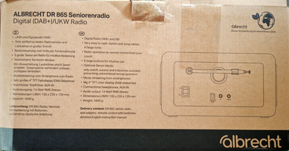 Albrecht DR865 Seniorenradio DAB+ UKW Farbdisplay Kompaktanlage Radio ASA A09