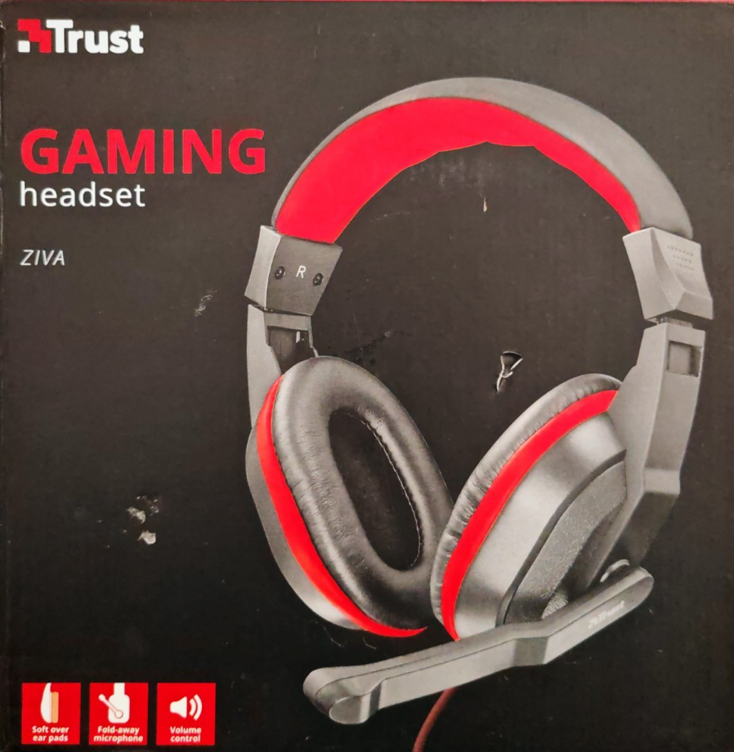 Trust Ziva Gaming Headset Over-Ear Kopfhörer Mikrofon PC Schwarz Rot 3,5mm A8