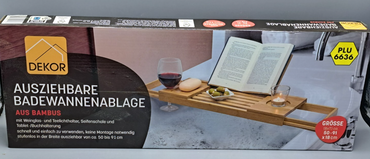Ausziehbare Badewannenablage aus Bambus Neu