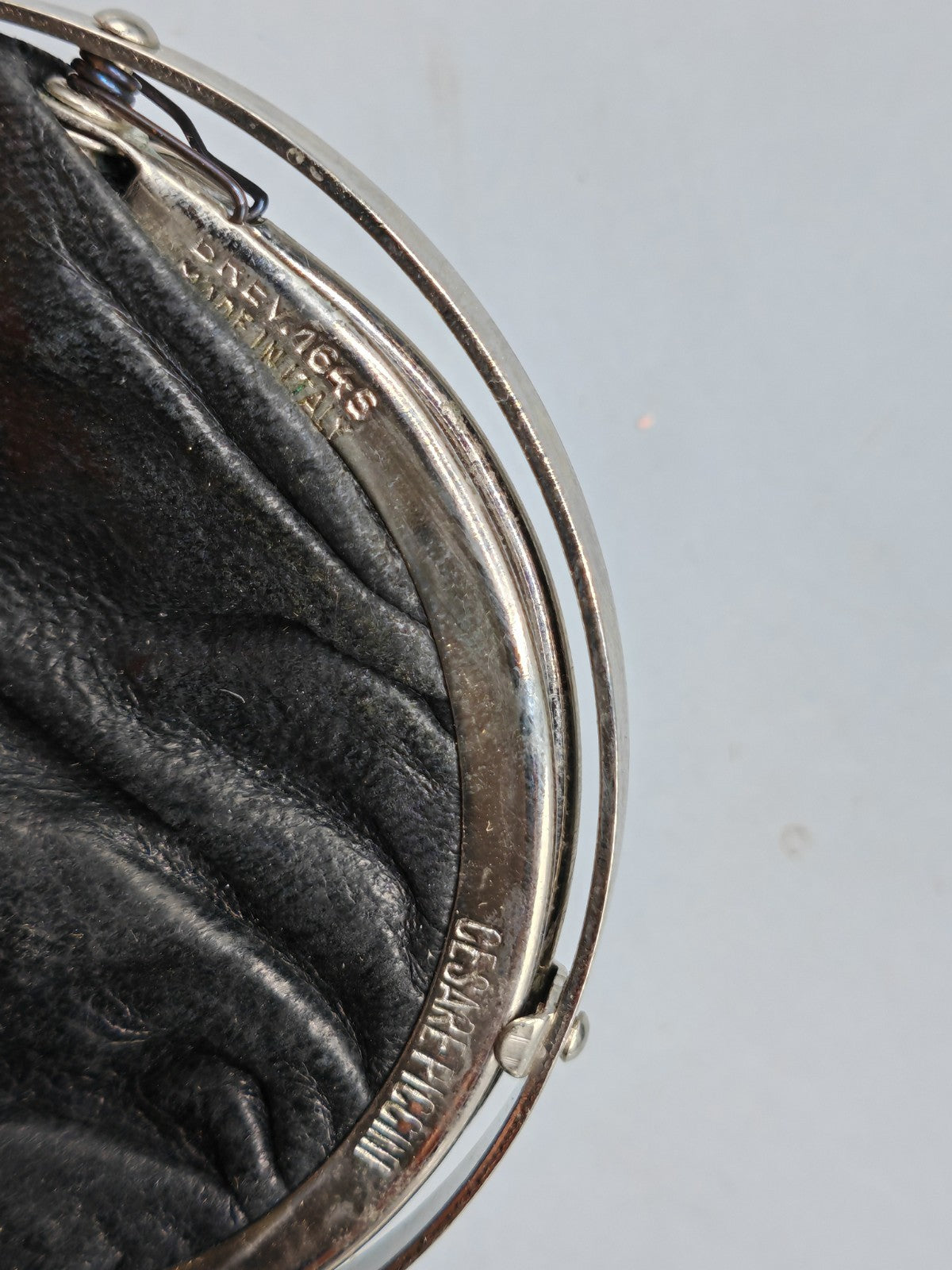 Cesare Piccini Leder Portemonnaie Geldbörse Wallet Vintage Silber