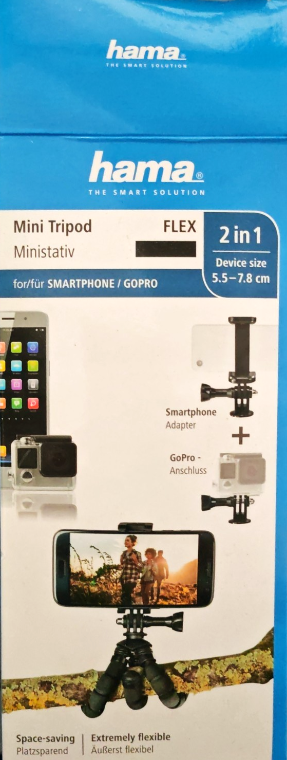 Hama Mini Tripod Flex 2in1 Mini Stativ Kamera GoPro Smartphone Flexibel A8