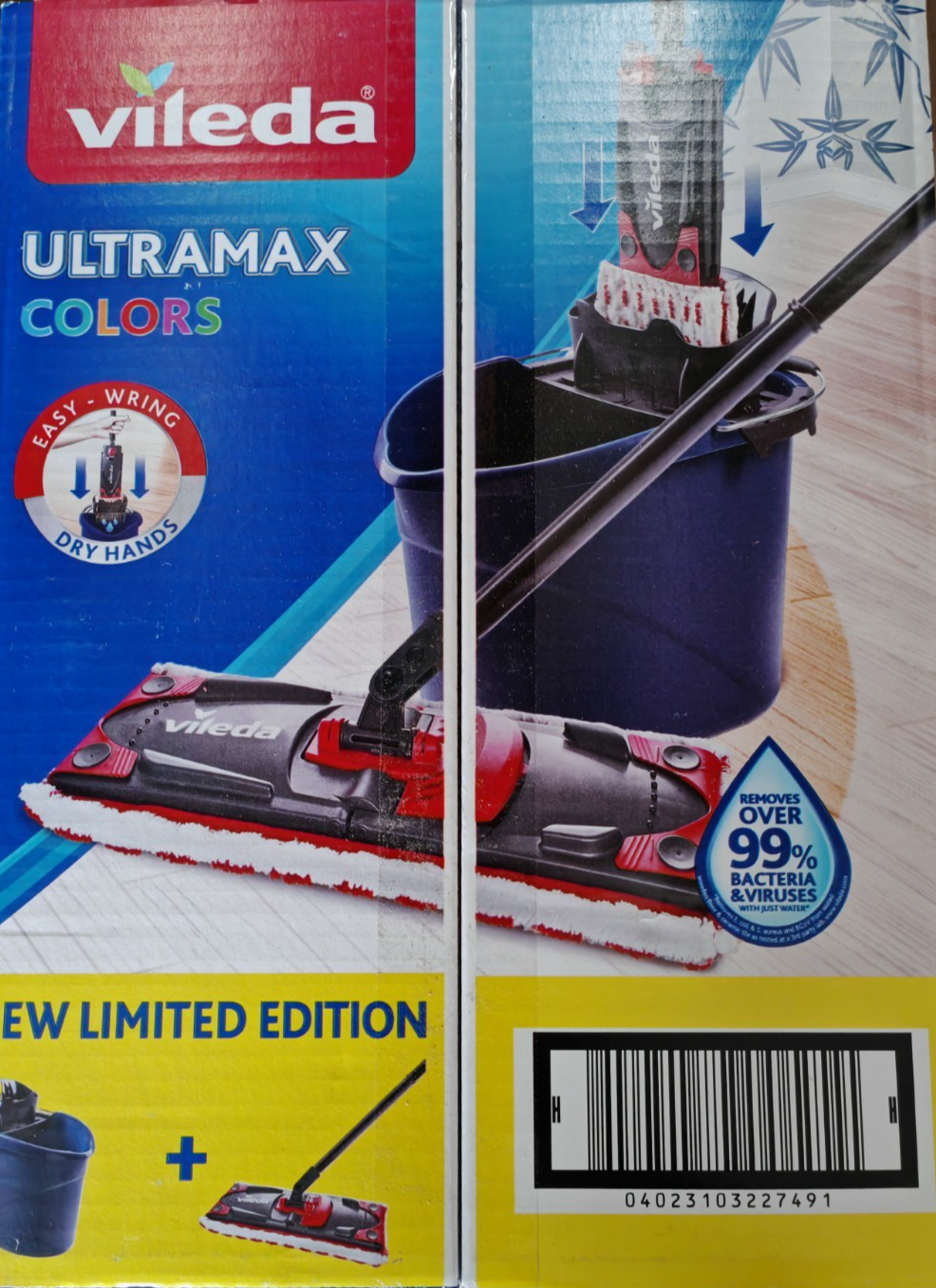 Vileda UltraMax Colors Wischsystem Komplettset Wischer Eimer Presse Limited HA18