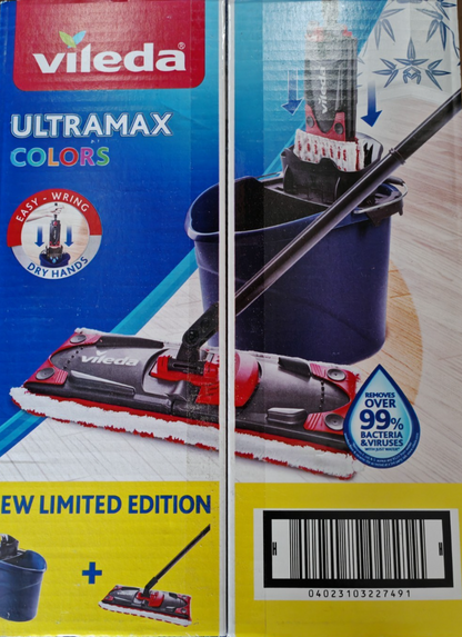 Vileda UltraMax Colors Wischsystem Komplettset Wischer Eimer Presse Limited HA18