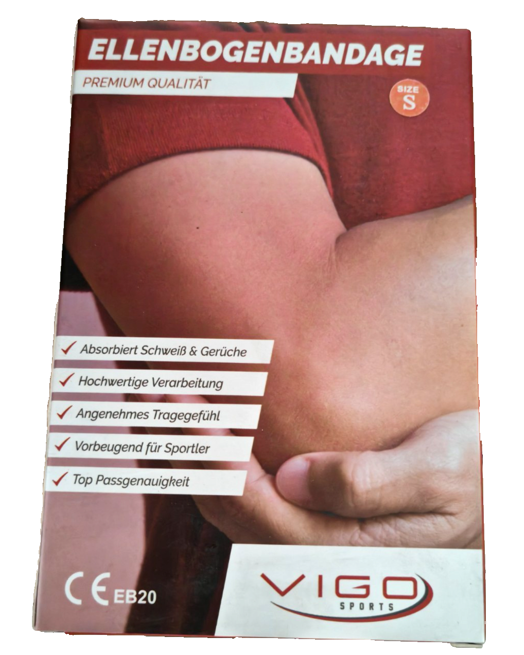 Vigo Ellenbogenbandage Premium Qualität Größe S Ellenbogenstütze Sport C2