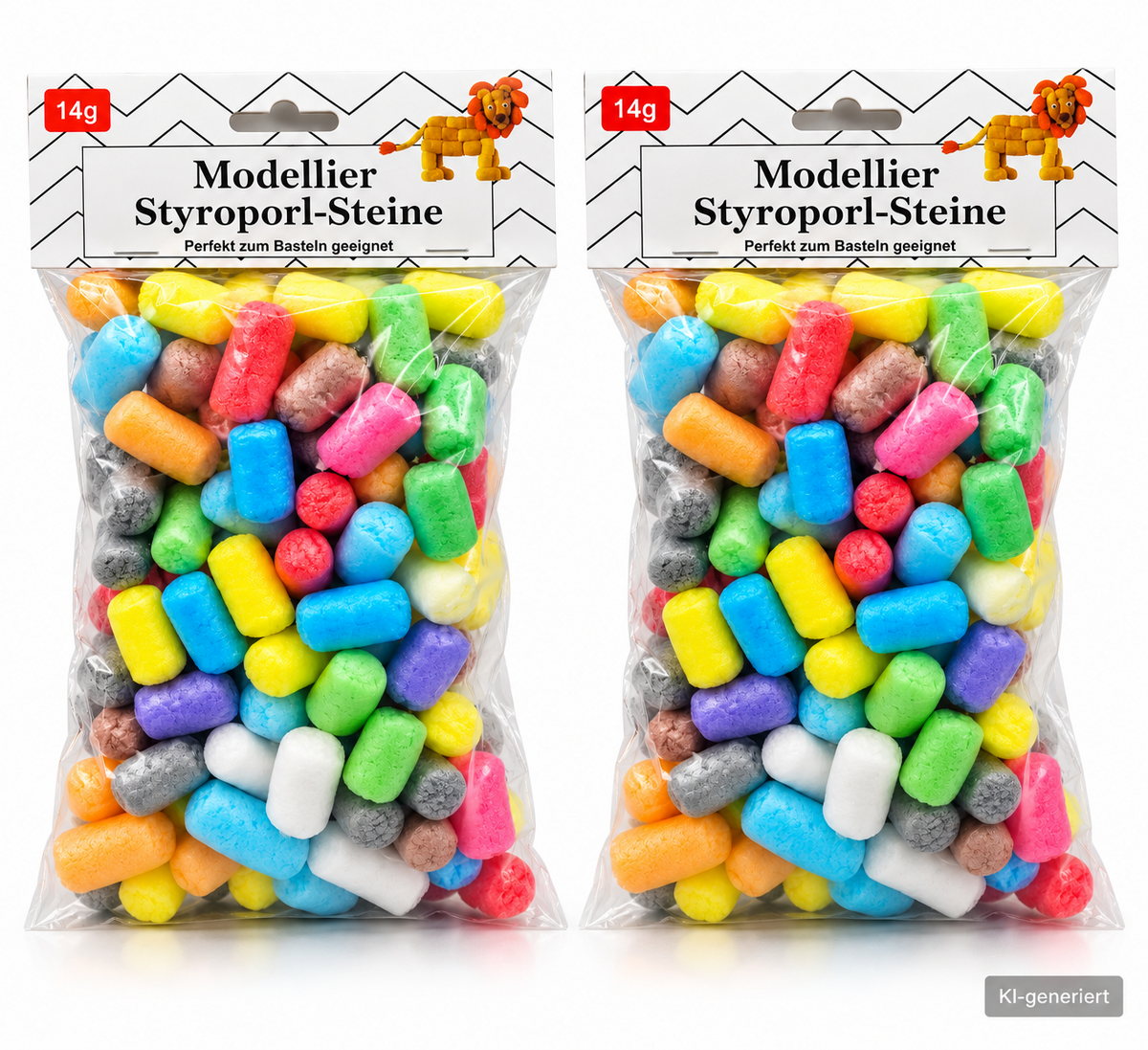 2x Modellier Styropor Steine 14g Bunt Bastelmaterial Schaumstoff Basteln D7