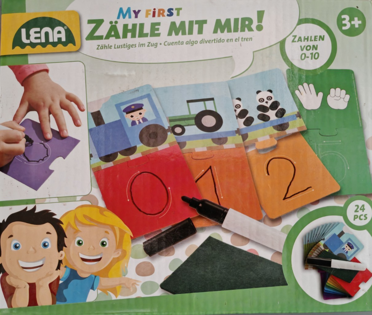 LENA My First Zähle mit mir Lernspiel Zahlen 0-10 24 Teile ab 3 Jahre D6
