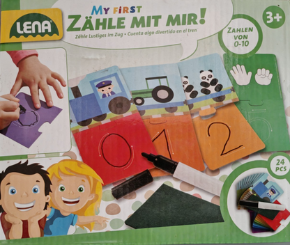 LENA My First Zähle mit mir Lernspiel Zahlen 0-10 24 Teile ab 3 Jahre D6