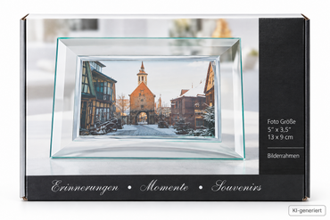 Bilderrahmen Glas 13x9 cm Fotorahmen geschwungen transparent Tischrahmen Deko E1