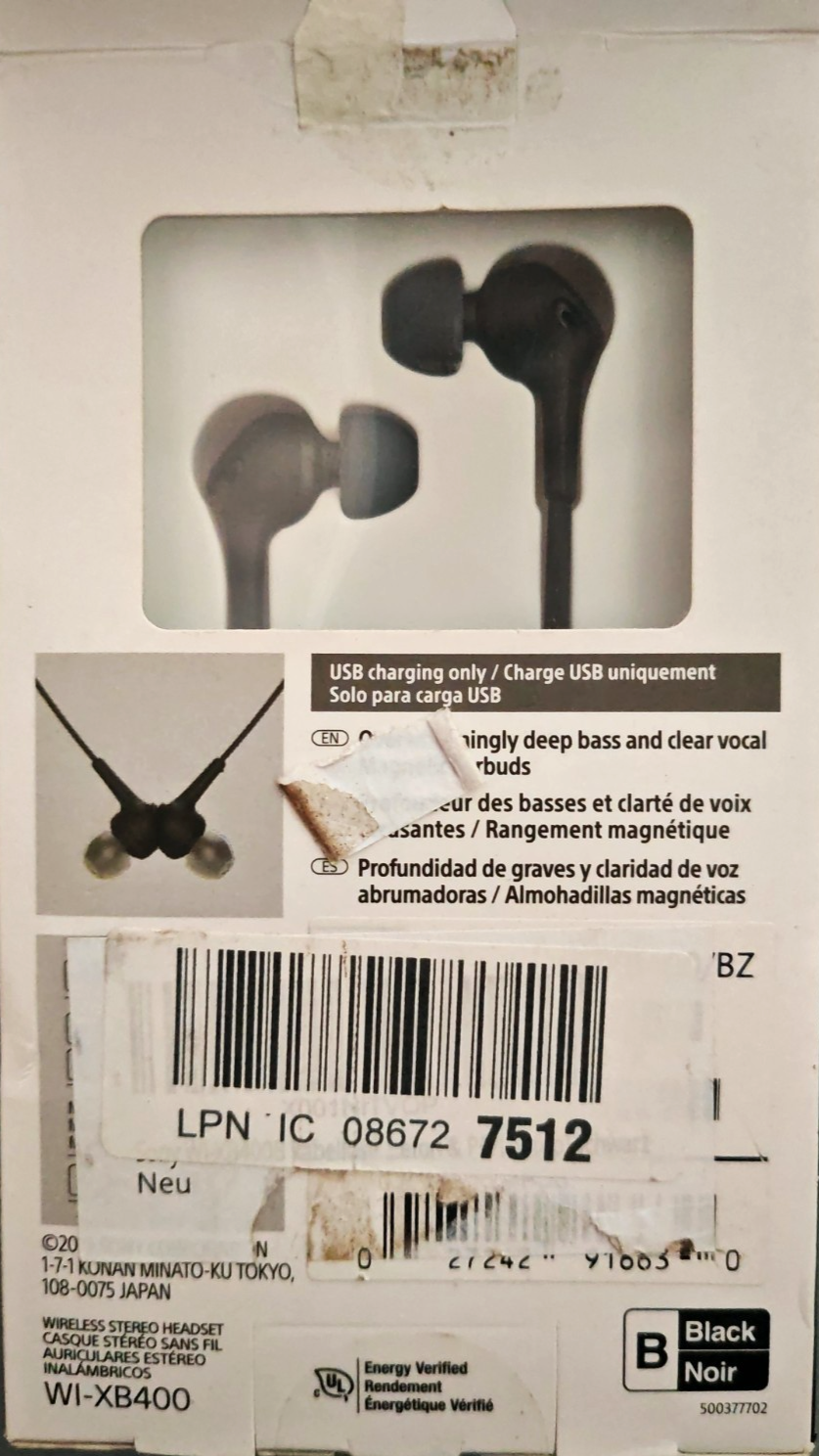 Sony WI-XB400 Extra Bass Bluetooth In-Ear Kopfhörer Headset Wireless USB-C A8