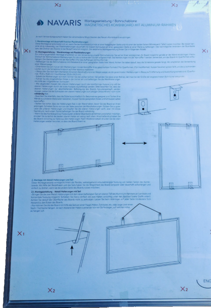 Navaris Kombiboard Magnettafel 60x40 – Whiteboard Pinnwand Alurahmen