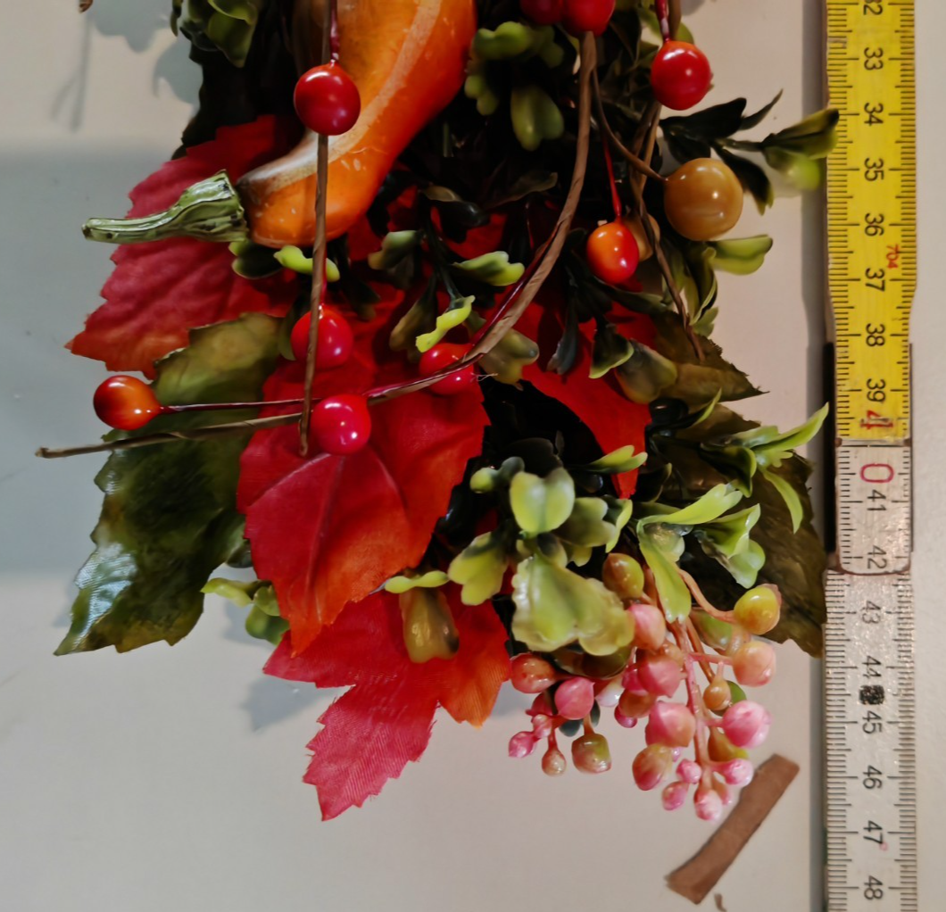 Herbstdeko Tischläufer 50 cm Kürbisse Beeren Herbstgesteck Tischdeko D10