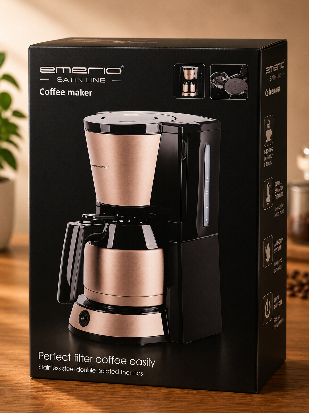 EMERIO CME-131036.3 Filterkaffeemaschine 1L Thermokanne 8 Tassen 900W B03