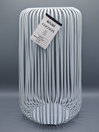 Butlers Cocoon Laterne 36 cm aus Metall weiß
