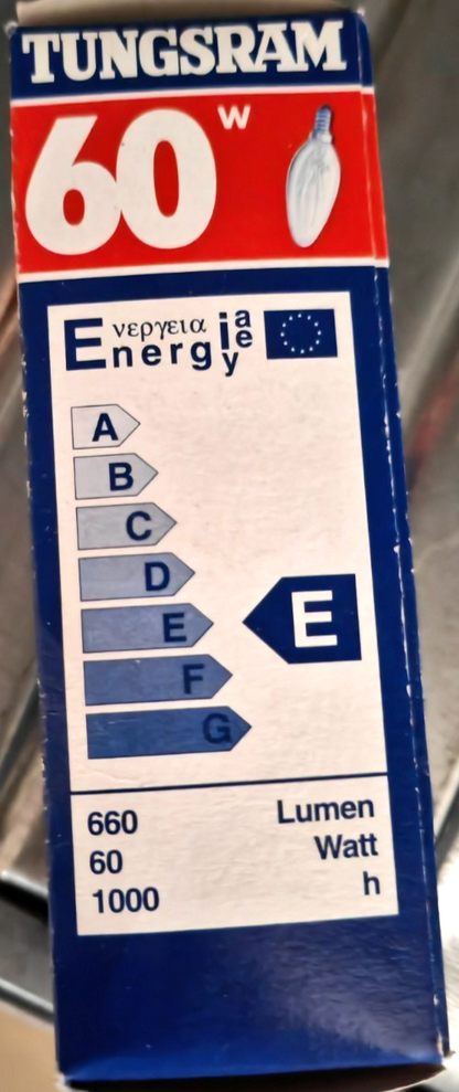TUNGSRAM 4x Kerzenlampe 60W Klar Glühbirne Kerzenform Glühlampen 660lm Titel H34