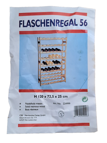Obi Flaschenregal 56 Stück, Nadelholz, 120x72,5x25