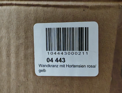 Wandkranz Hortensien Rosa Gelb Blumenkranz Türkranz Schmetterlinge Frühling HA18