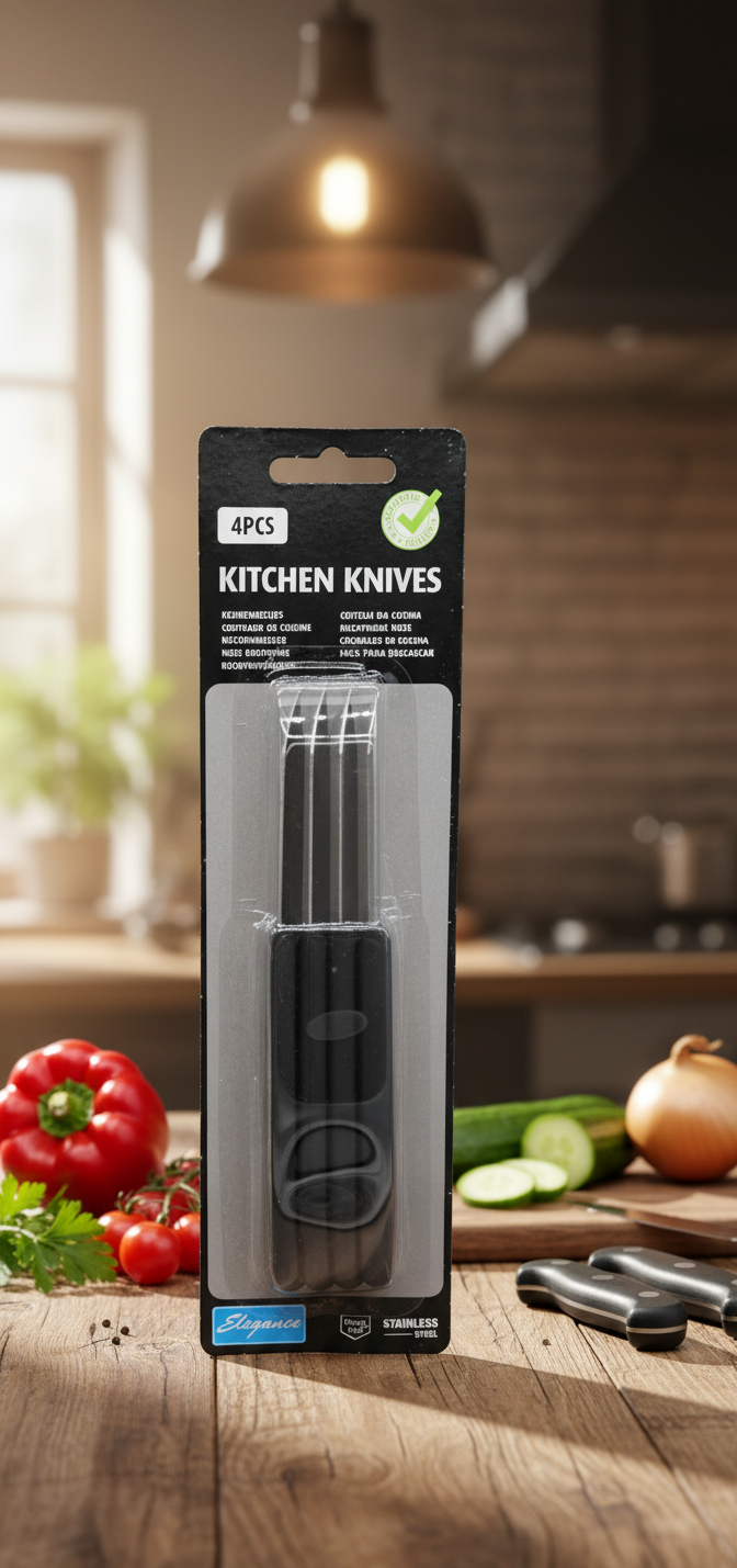 Cuisine Elegance Küchenmesser 4tlg Set Edelstahl 16,5cm Messer Küche