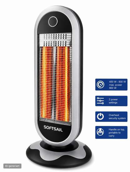 SOFTSAIL CF-90C Carbon Heizstrahler 900W 2 Heizstufen Oszillation Heizung HA28