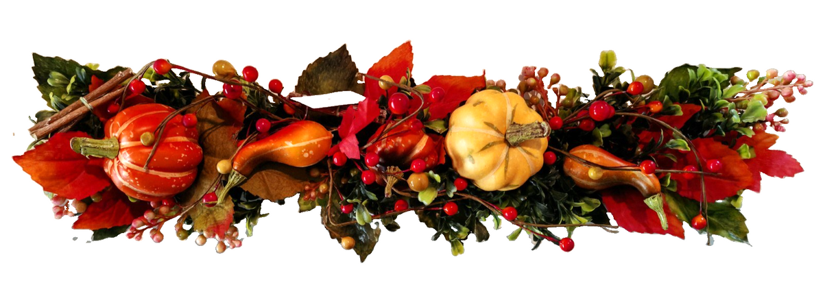 Herbstdeko Tischläufer 50 cm Kürbisse Beeren Herbstgesteck Tischdeko D10