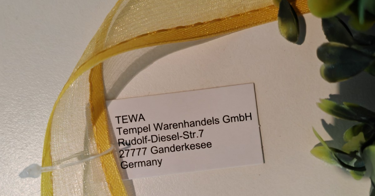 TEWA Türkranz Blumenkranz Gelb Orange 26 cm Frühlingskranz Sommerkranz Deko E6
