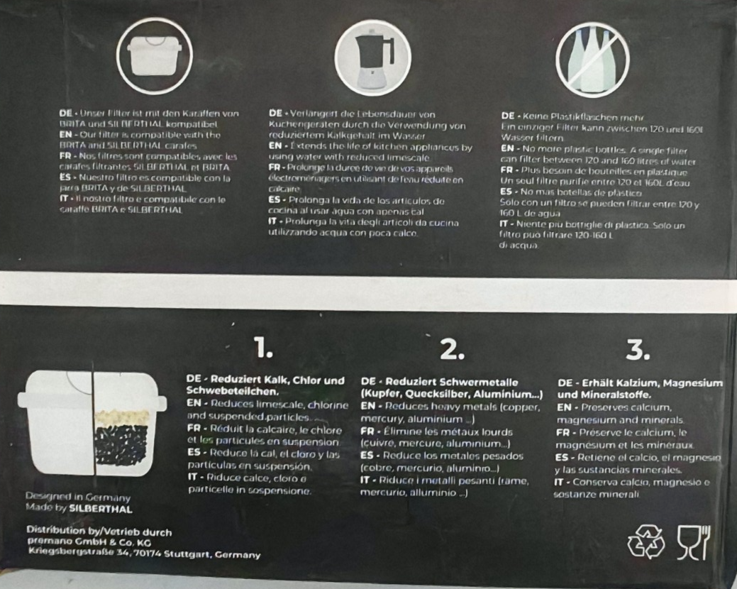SILBERTHAL Wasserfilter Kartusche kompatibel Brita Maxtra Kalkfilter 1 Stück B3