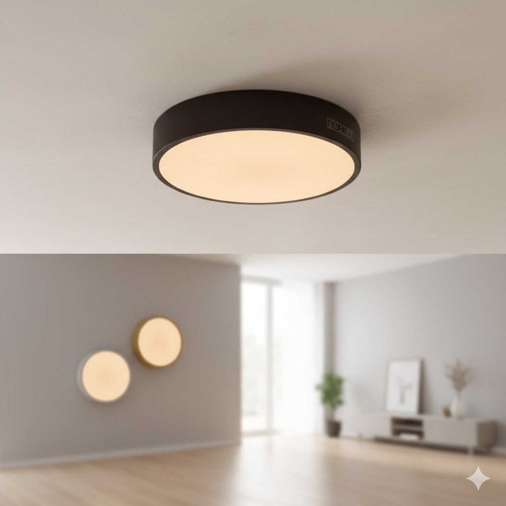 Lucide Deckenlampe Schwarz Ø20 cm Wohnzimmerlampe Modern Beleuchtung