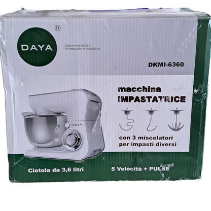 Daya DKMI-6360 Teigmachine, Teigknetmachine, Küchenhelfer, Backen, Italien