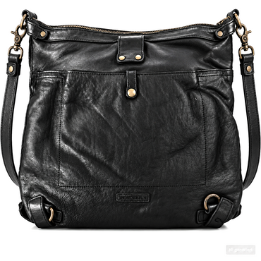Desiderius Faustus Ledertasche Schwarz Echtleder Umhängetasche Schultertasche H2