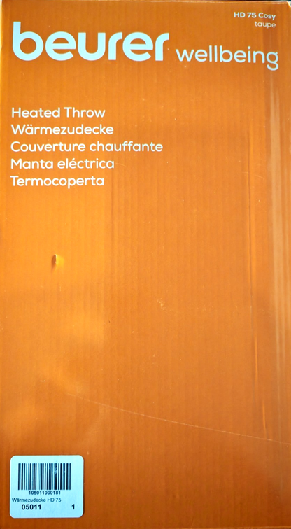 Beurer HD75 Heizdecke Wärmedecke 180x130cm 6 Stufen Abschaltautomatik HO-A25