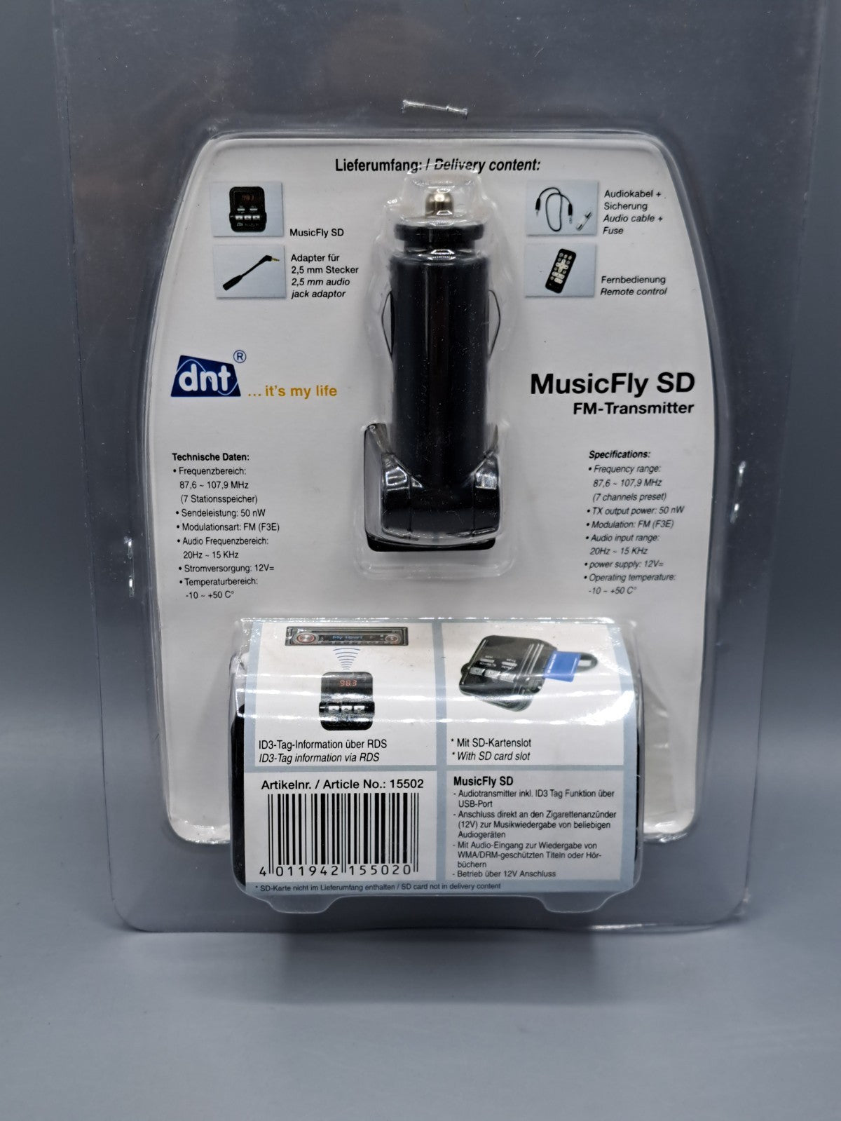 DNT MusicFly SD FM-Transmitter mit Fernbedienung