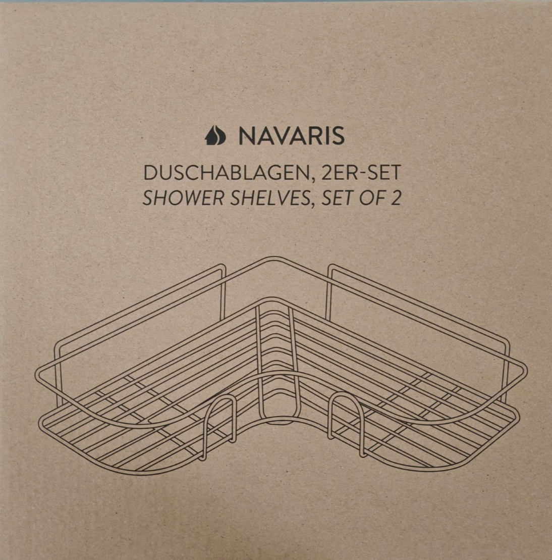 NAVARIS 2er Set Duschablage Gold Eckregal Duschkorb ohne Bohren Badregal E6