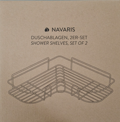 NAVARIS 2er Set Duschablage Gold Eckregal Duschkorb ohne Bohren Badregal E6