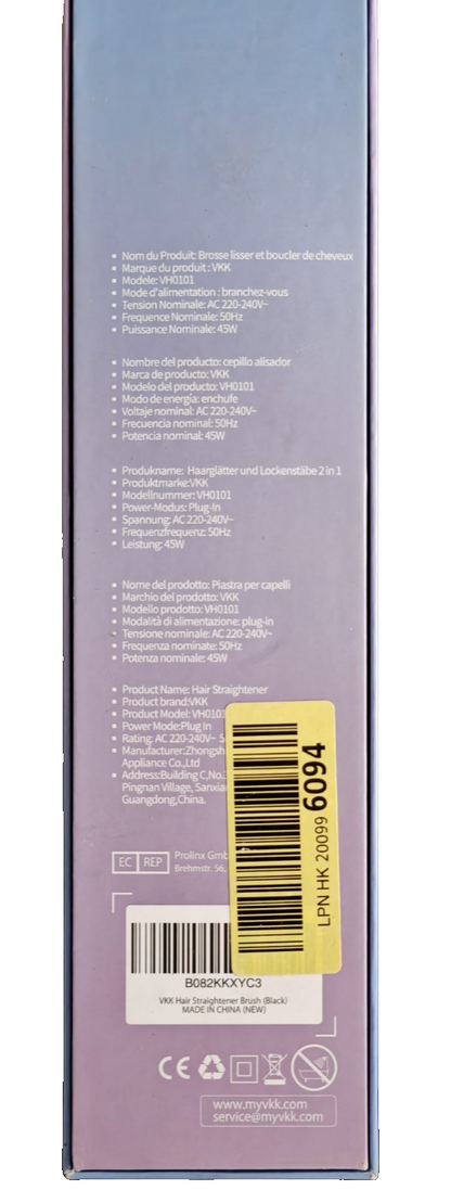 VKK Hair Straightener Brush VH0101 Glättbürste Haarglätter Keramik Styling C1