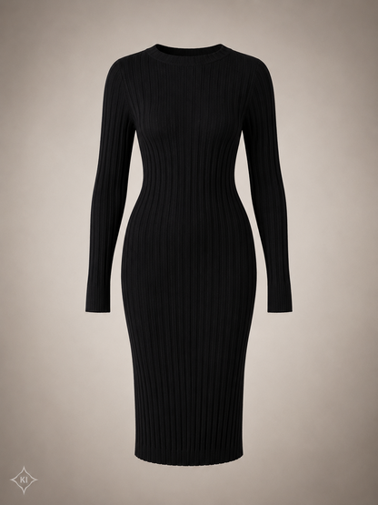 EVA LUTZ Kleid Damen Gr. 40 Schwarz Stehkragen Zopfstrick Elegant Strickkleid D3