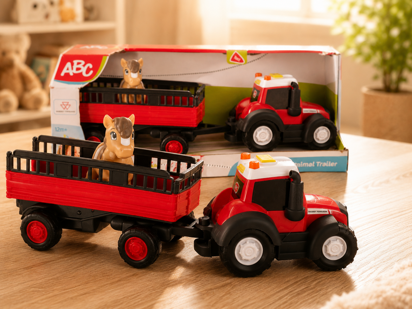 Dickie ABC Animal Trailer Traktor mit Pferd Kinder Spielzeug Set