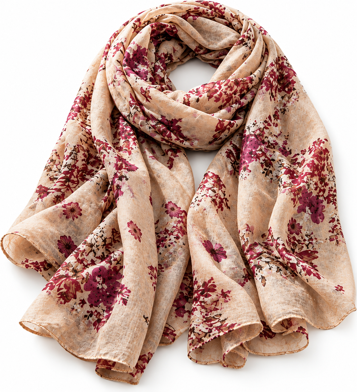 MONA Multifunktionstuch Sommertuch Schal Damen 180x60 cm Blumen leicht Hals PAL3