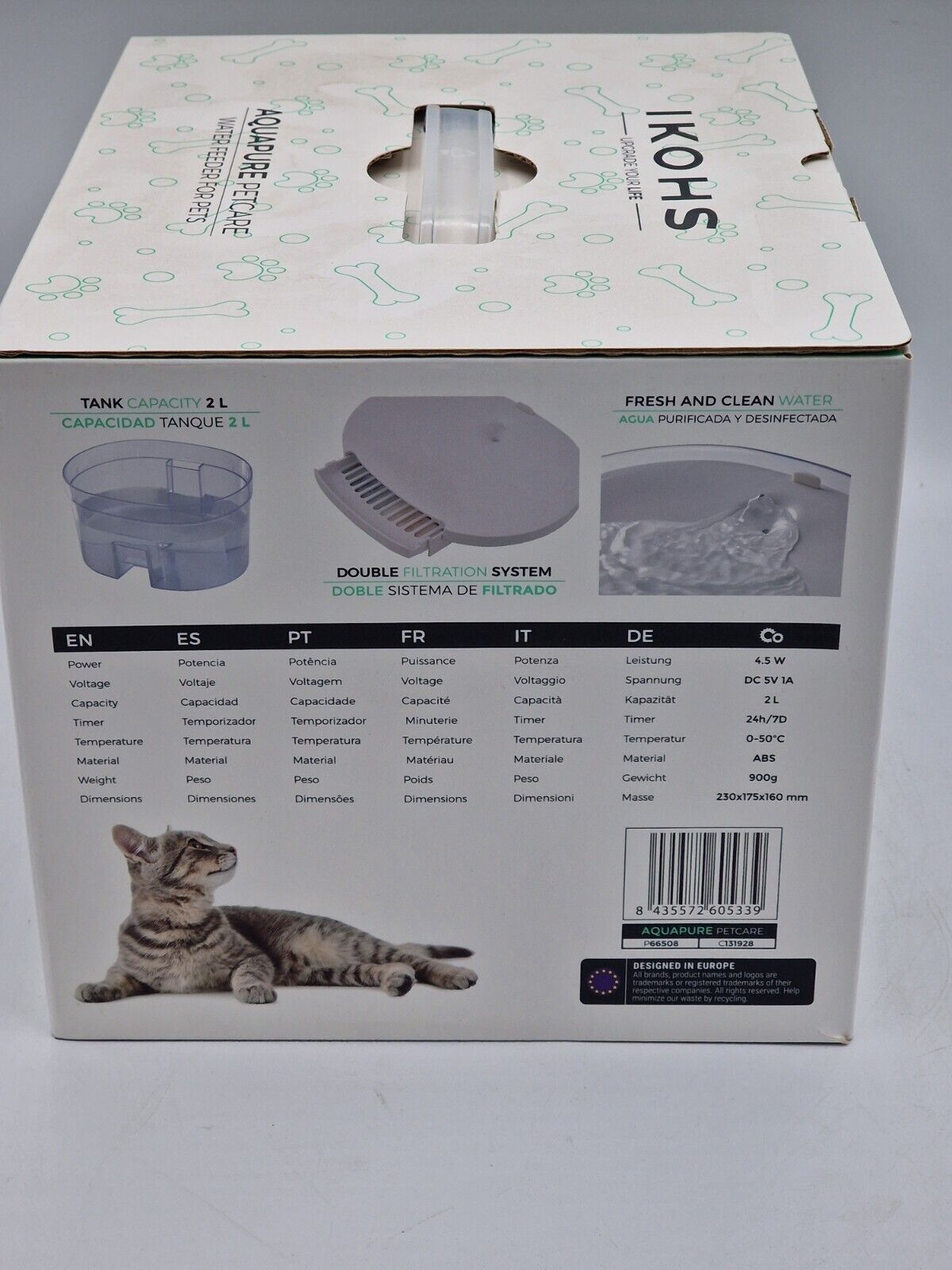 IKOHS Aquapure Petcare Hunde & Katzen Wasserspender  Wassernapf Haustier Neu