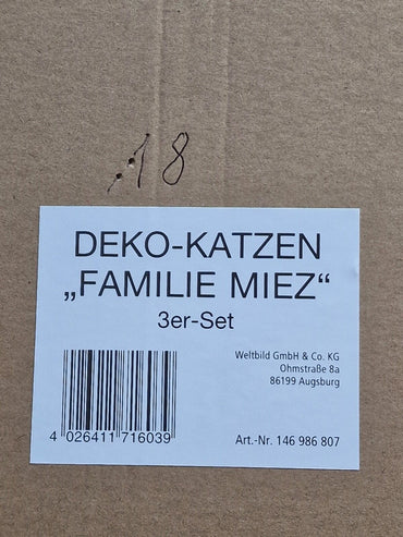 Deko - Katzen Familie Miez 3 er - Set - aus Holz