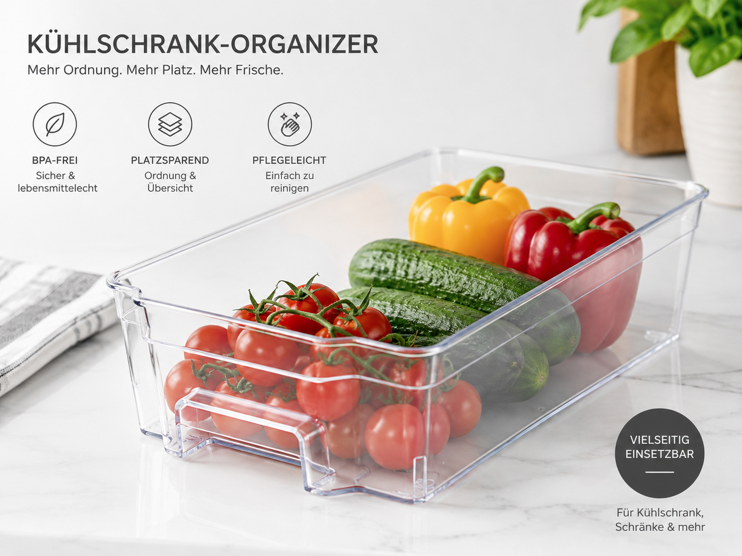 Ernesto Kühlschrank Organizer 5 Liter Frischhaltebox Vorratsbox Stapelbox  B5