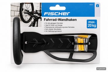FISCHER Fahrrad Wandhalterung Wandhaken Fahrradhalter bis 20 kg Garage E4