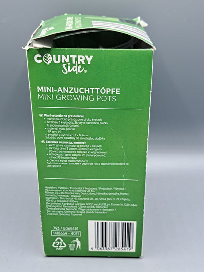 Countryside Mini-Anzuchttöpfe 3er Set – Pflanz- & Kräutertöpfe