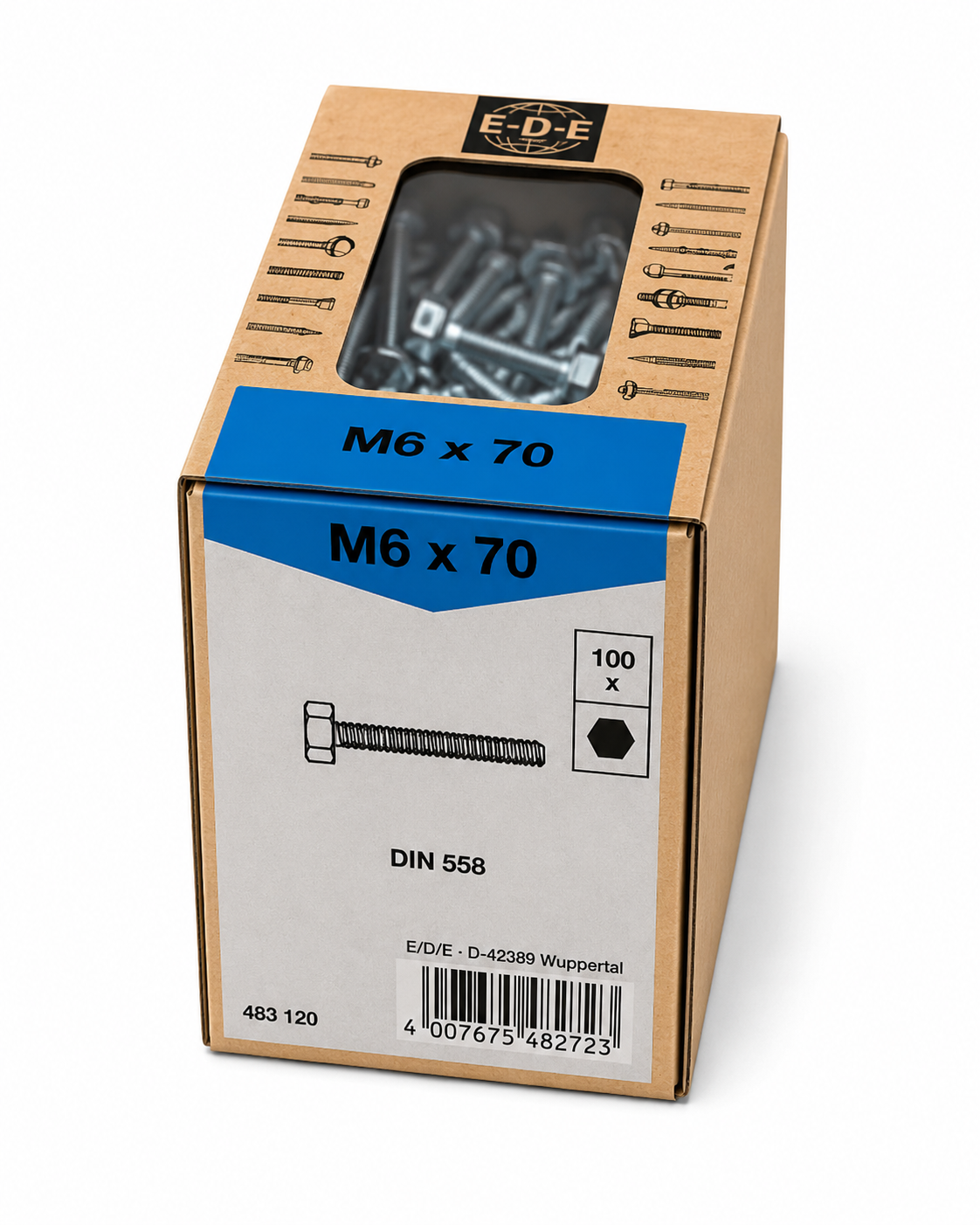 Lux Schlossschrauben verzinkt M6x70mm 100x Rundkopf metrisch Gewinde