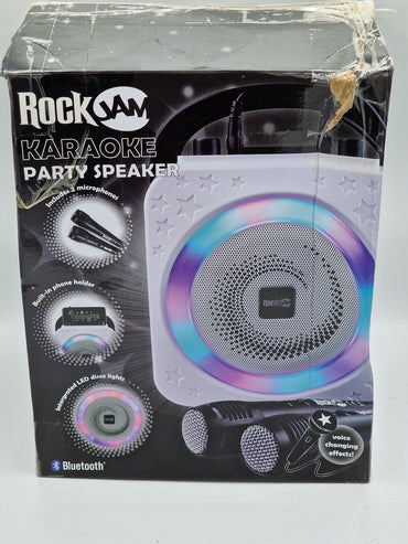 RockJam 10-Watt Rechargeable Bluetooth Karaoke Maschine mit zwei Mikrofonen